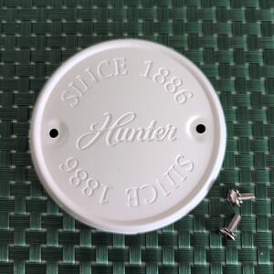 Hunter Ceiling Fan Cover Plate, White 3.5" Switch Cap With 2 Screws Glossy